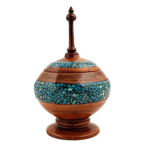 Turquoise inlaid candy bowl